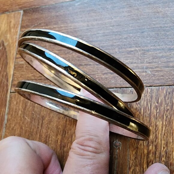 Etsy Black/Gold Bangle Bracelet Set - Picture 6 of 14